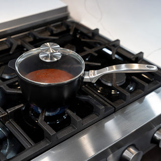 CHD Dual Ceramic Layer, Diamond Reinforced Nonstick Saucepan with Glass Lid | Made in Switzerland