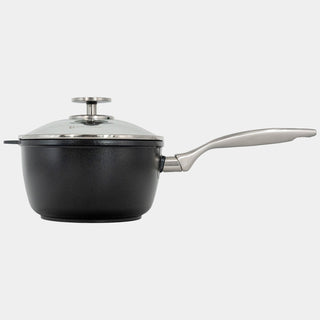 CHD Dual Ceramic Layer, Diamond Reinforced Nonstick Saucepan with Glass Lid | Made in Switzerland