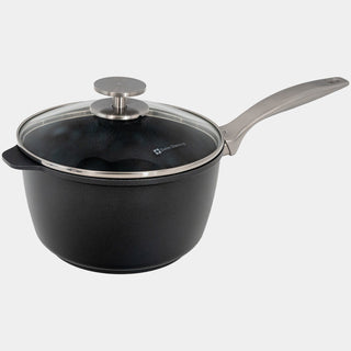 CXD Dual Ceramic Layer, Diamond Reinforced Nonstick Saucepan with Glass Lid | Made in Switzerland