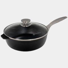 CXD Dual Ceramic Layer, Diamond Reinforced Nonstick Saute Pan with Glass Lid | Made in Switzerland