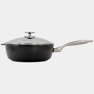 CHD Dual Ceramic Layer, Diamond Reinforced Nonstick Saute Pan with Glass Lid | Made in Switzerland