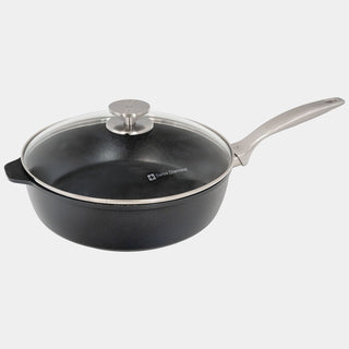 CHD Dual Ceramic Layer, Diamond Reinforced Nonstick Saute Pan with Glass Lid | Made in Switzerland