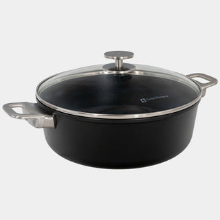 CHD Dual Ceramic Layer, Diamond Reinforced Nonstick Braiser with Glass Lid | Made in Switzerland