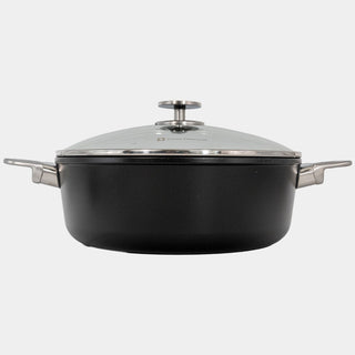 CHD Dual Ceramic Layer, Diamond Reinforced Nonstick Braiser with Glass Lid | Made in Switzerland