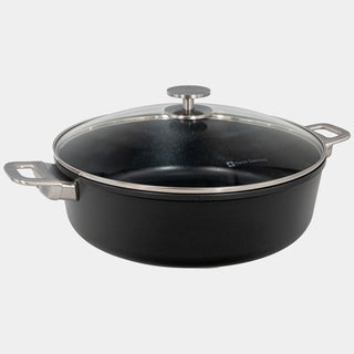 CHD Dual Ceramic Layer, Diamond Reinforced Nonstick Braiser with Glass Lid | Made in Switzerland