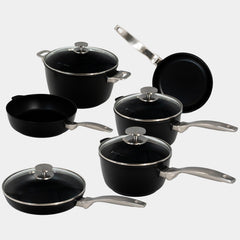 CHD Dual Ceramic Layer, Diamond Reinforced Nonstick 10-Piece Set - Complete Kitchen Set | Made in Switzerland