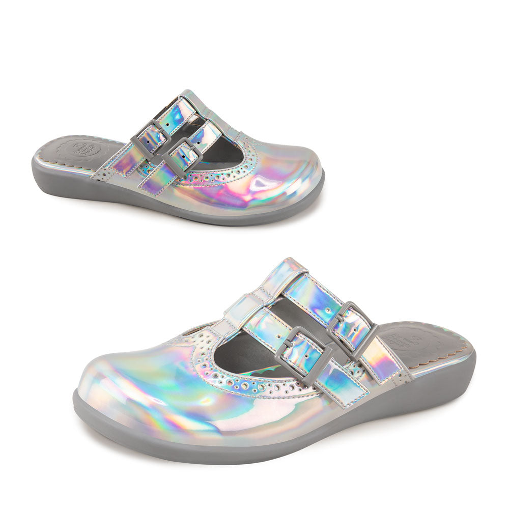Chrome Crush Women's Mary Jane Clogs - Glamourous Grace
