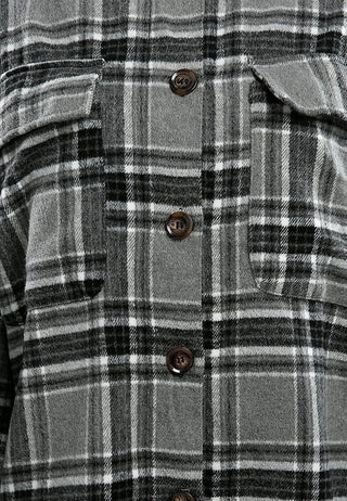 Long Sleeves Oversized Checkered Shacket