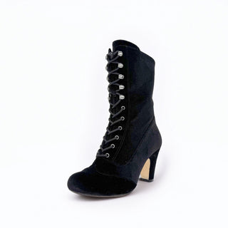 Claire Velvet Victorian Booties - Glamourous Grace