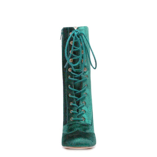 Claire Velvet Victorian Booties - Glamourous Grace