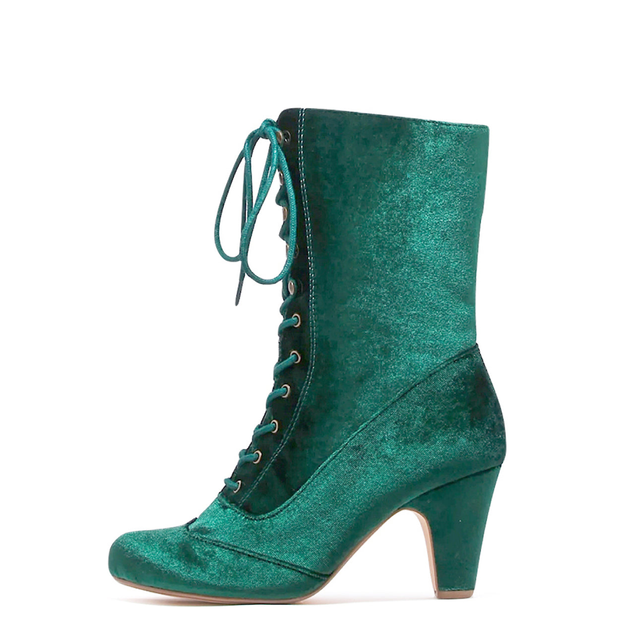 Claire Velvet Victorian Booties - Glamourous Grace