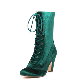 Claire Velvet Victorian Booties - Glamourous Grace