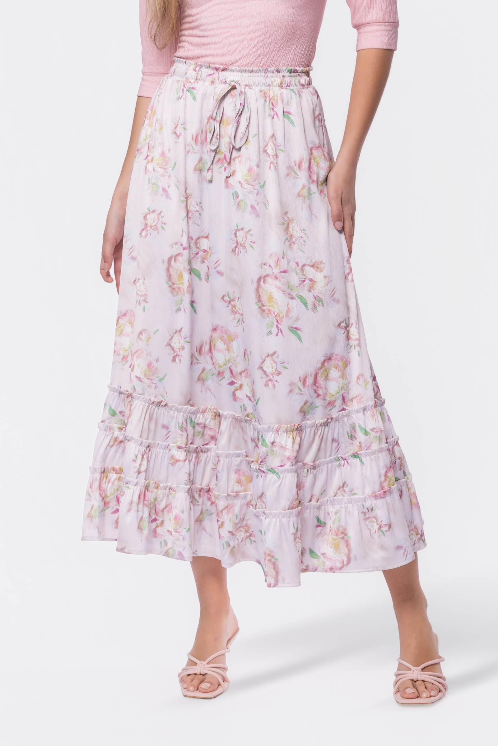 Nell Skirt (Pink Flower) - Glamourous Grace