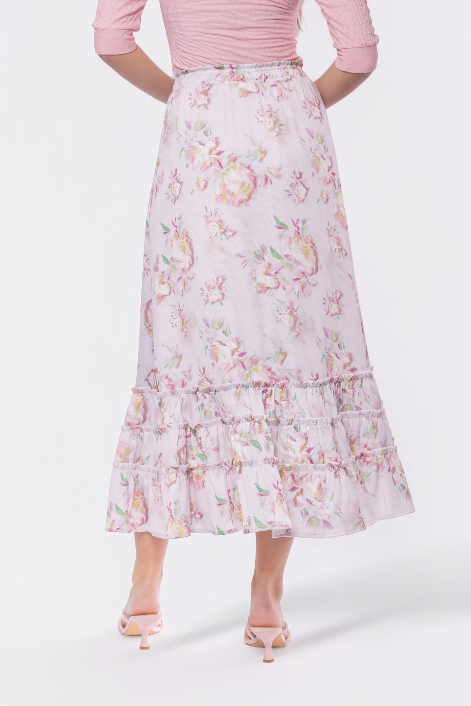 Nell Skirt (Pink Flower) - Glamourous Grace