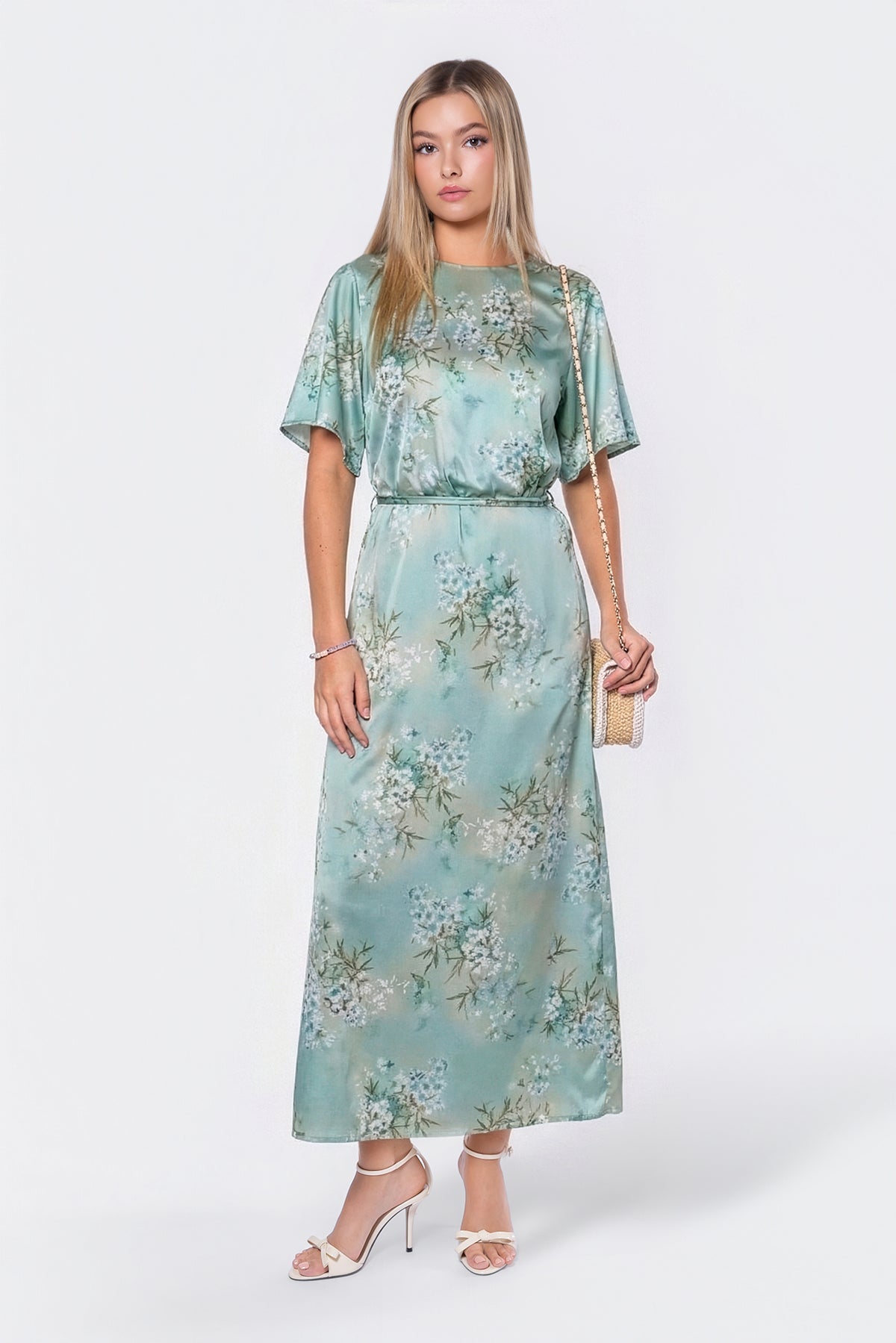 Juniper Dress (Green Flower) - Glamourous Grace