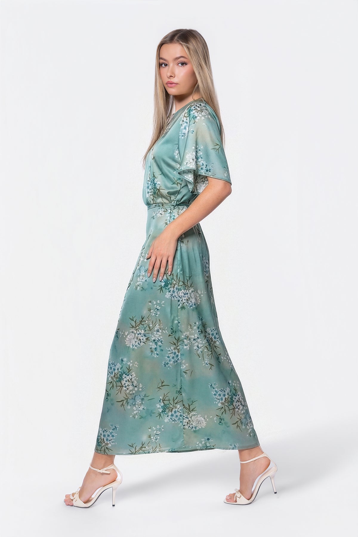 Juniper Dress (Green Flower) - Glamourous Grace
