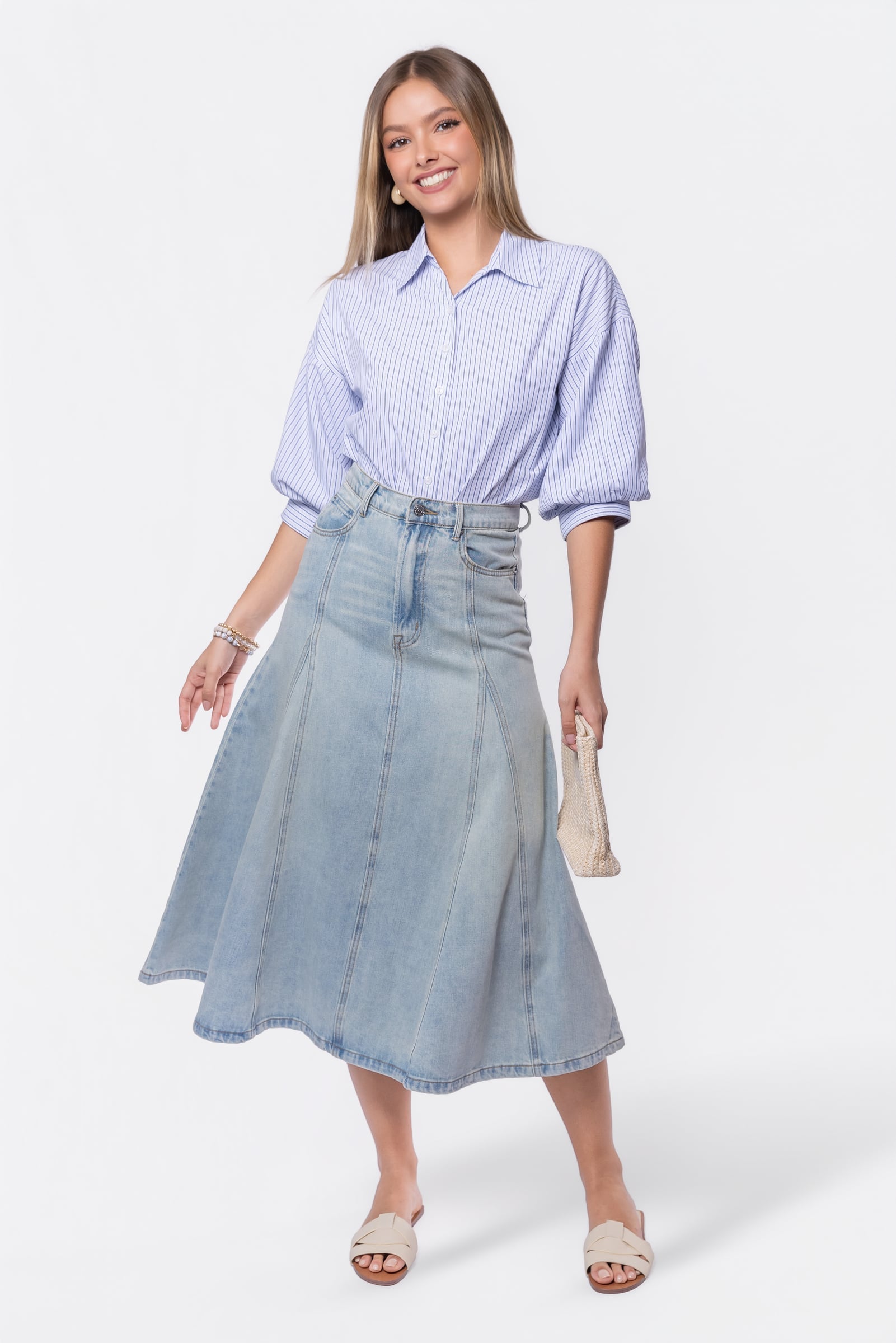 Rosie Skirt (Blue) - Glamourous Grace