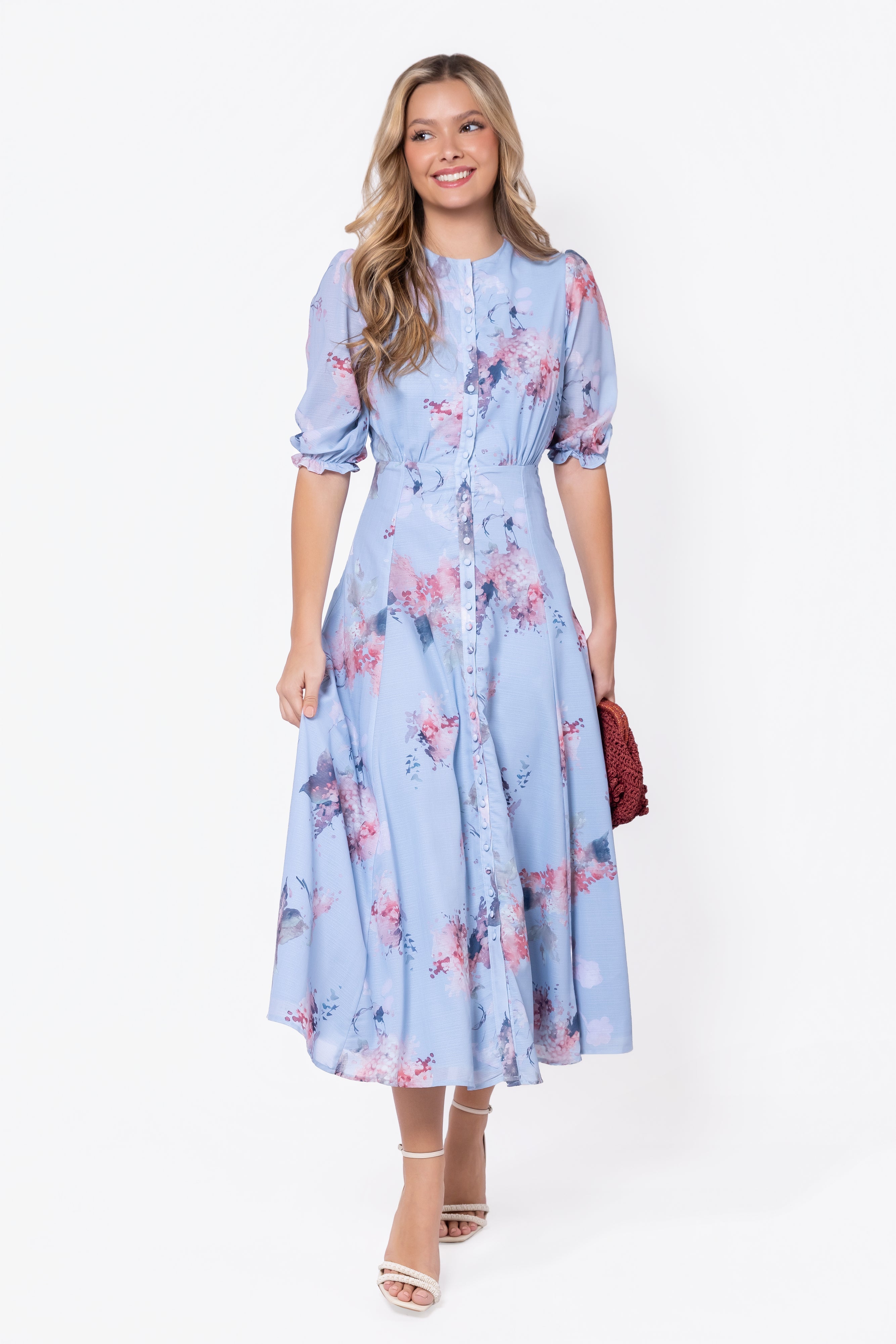 Lana Dress (Blue Pattern) - Glamourous Grace