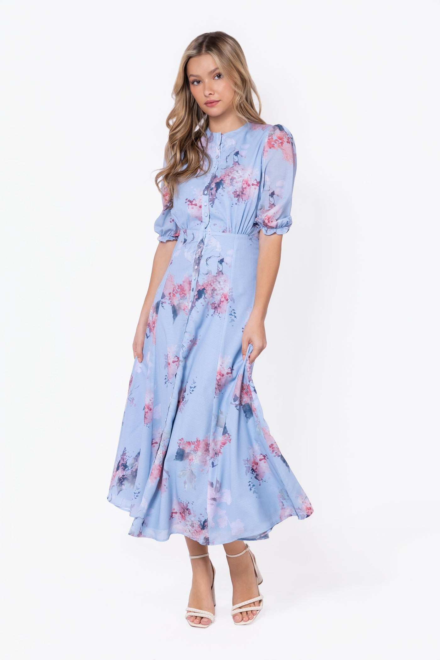 Lana Dress (Blue Pattern) - Glamourous Grace