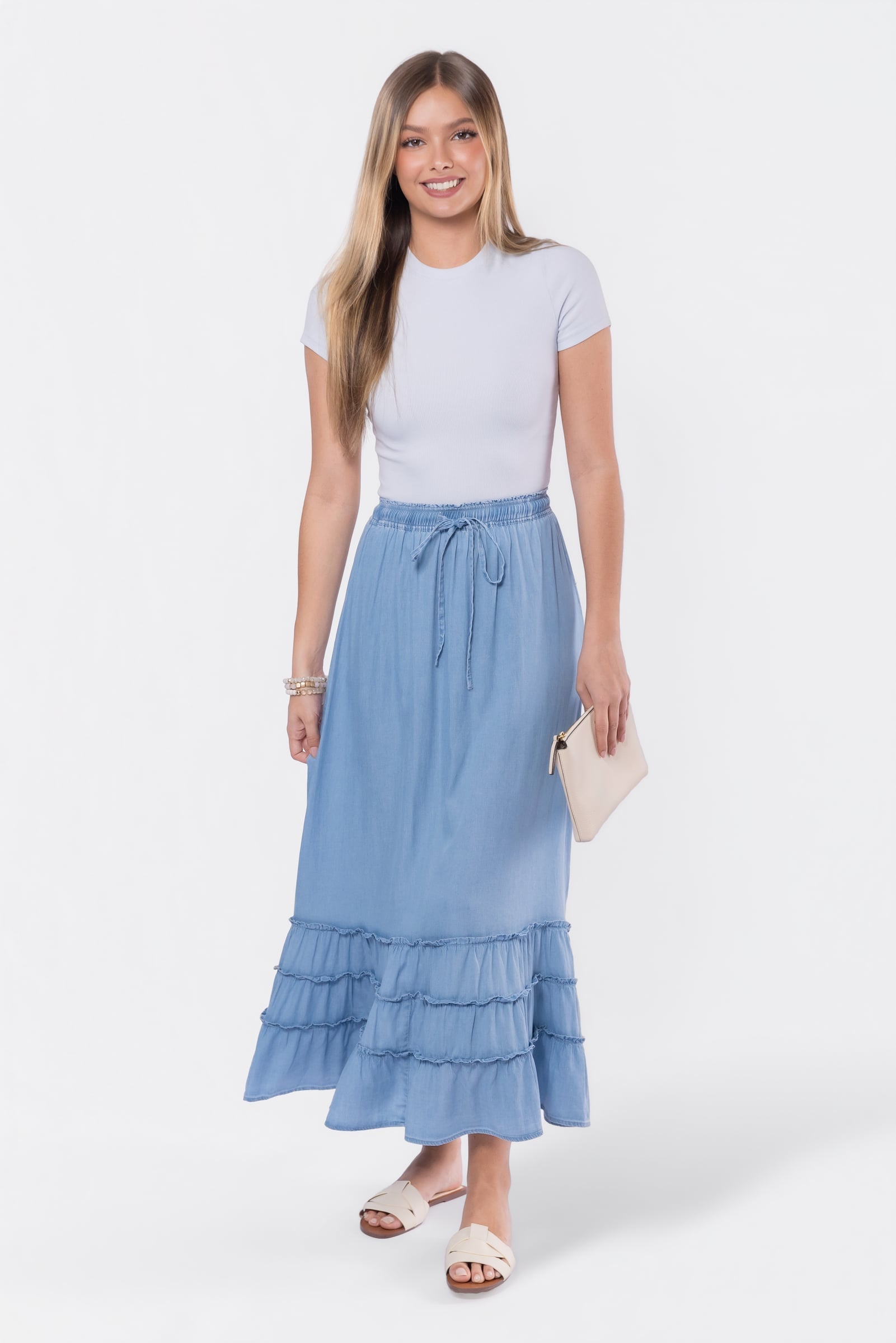 Nell Skirt (Chambray) - Glamourous Grace