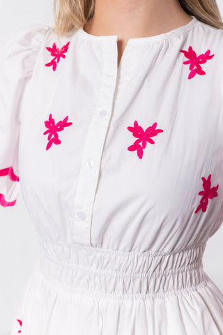 Estelle Dress (White Pink)