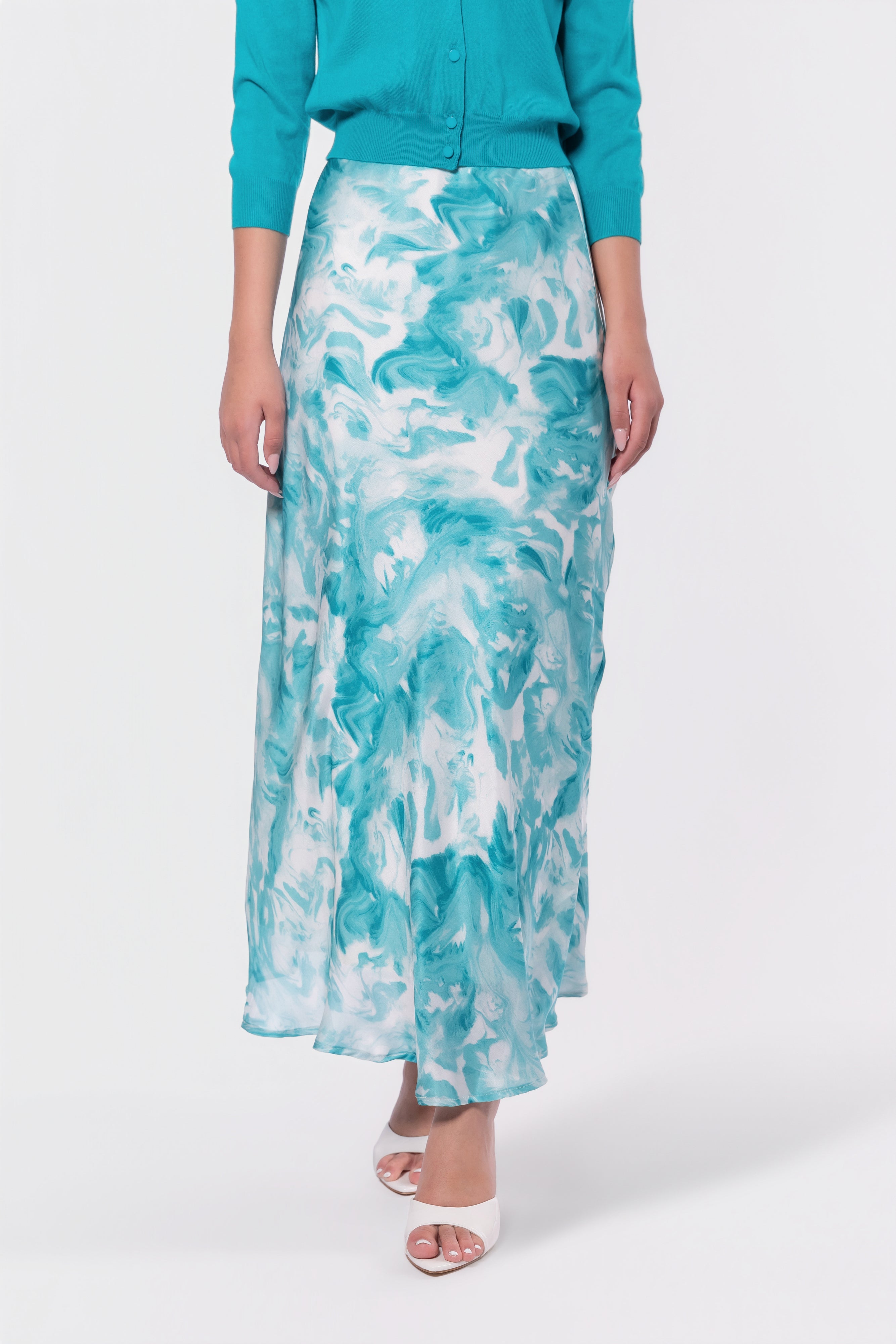 Lisa Skirt (Teal Green Pattern) - Glamourous Grace