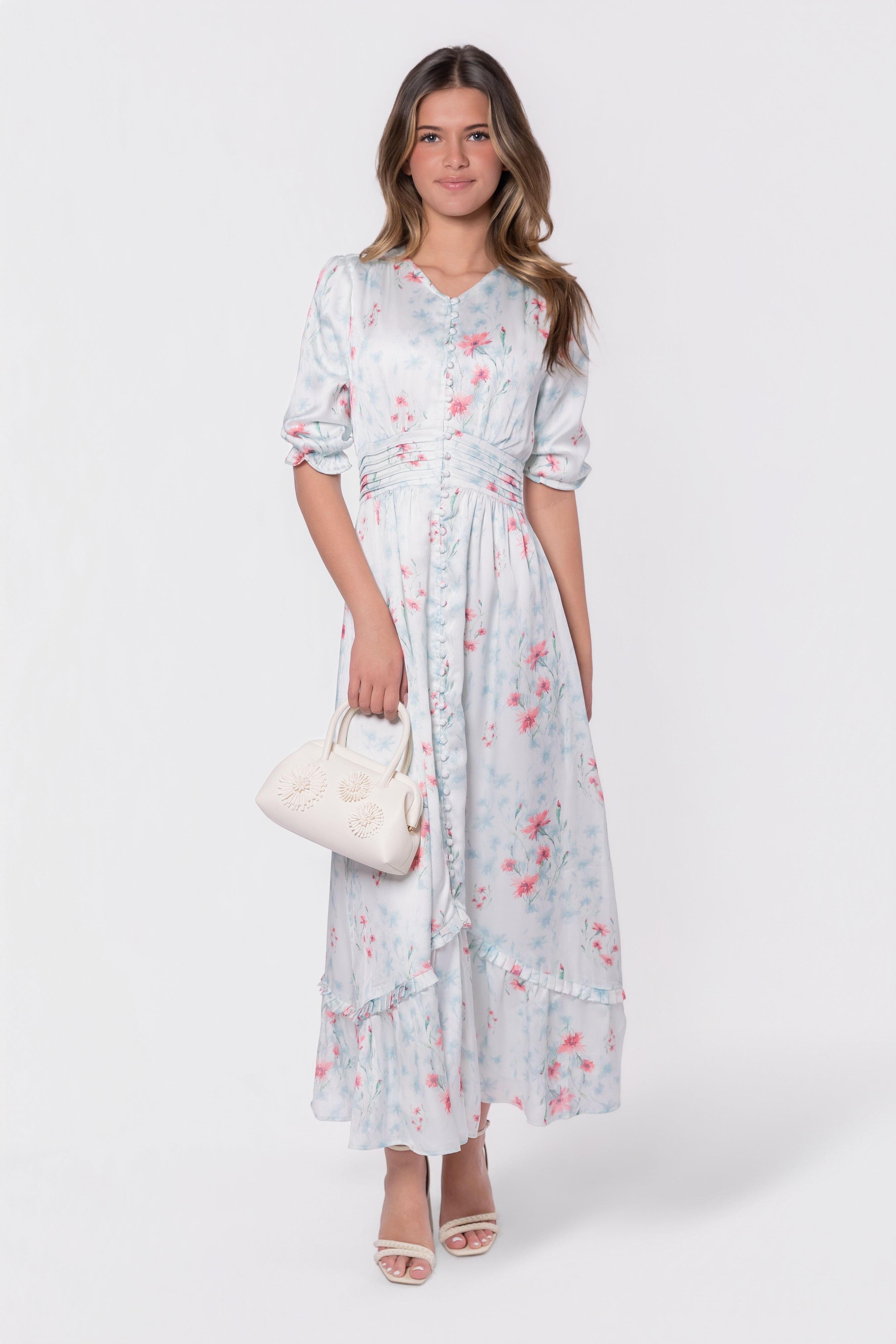 Amelia Dress (Ivory Ground) - Glamourous Grace