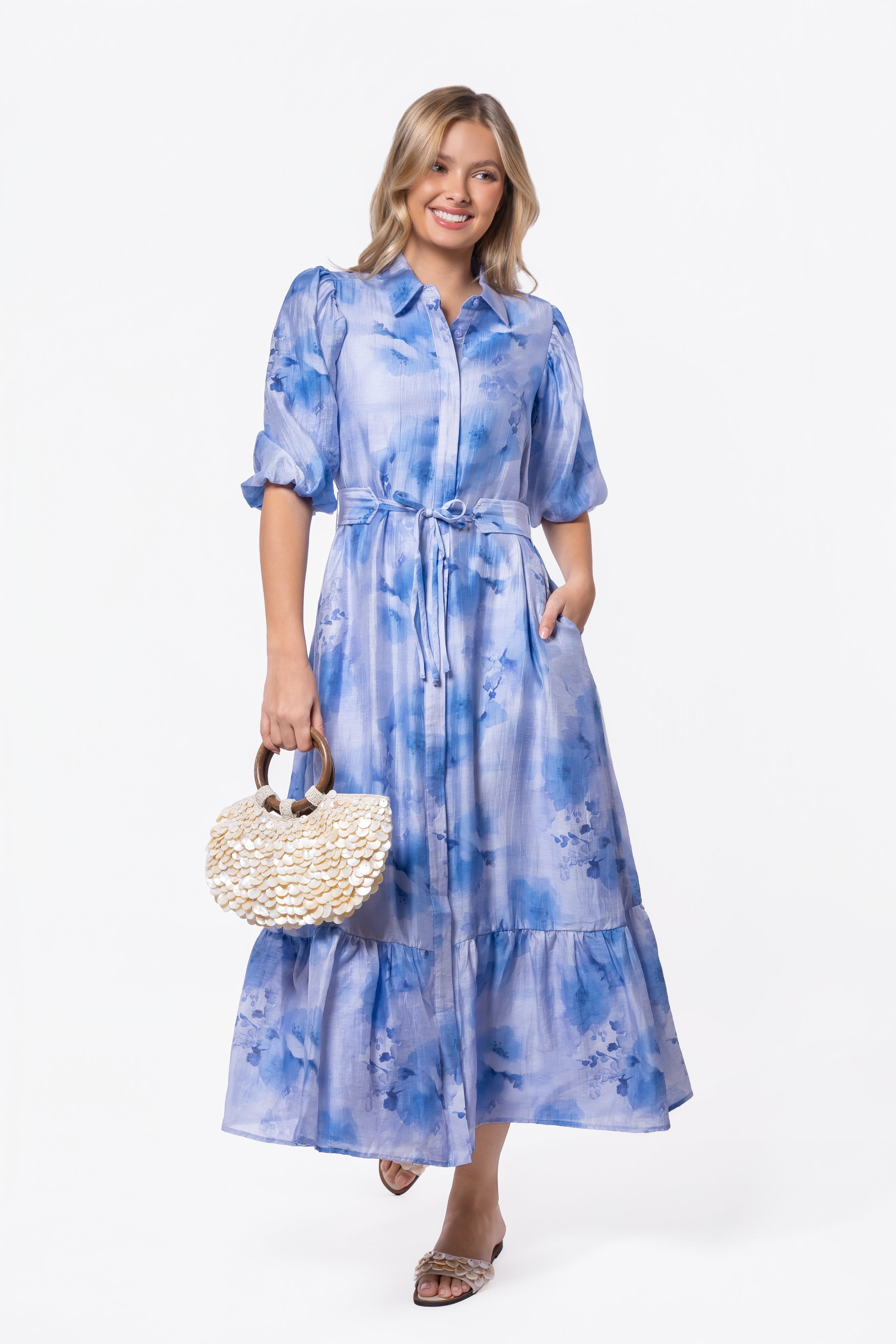 Alice Dress Short Sleeve (Blue Purple) - Glamourous Grace