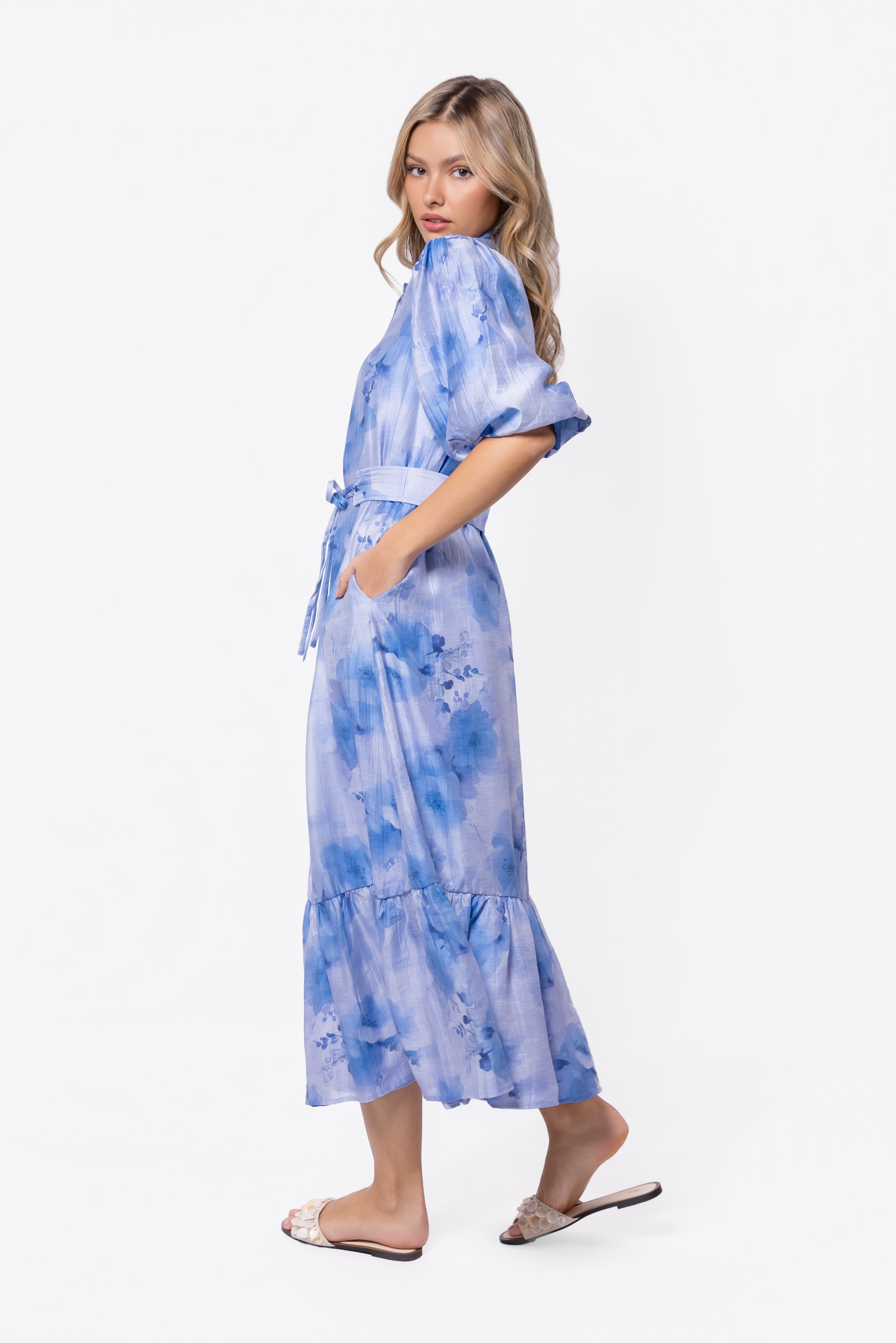Alice Dress Short Sleeve (Blue Purple) - Glamourous Grace