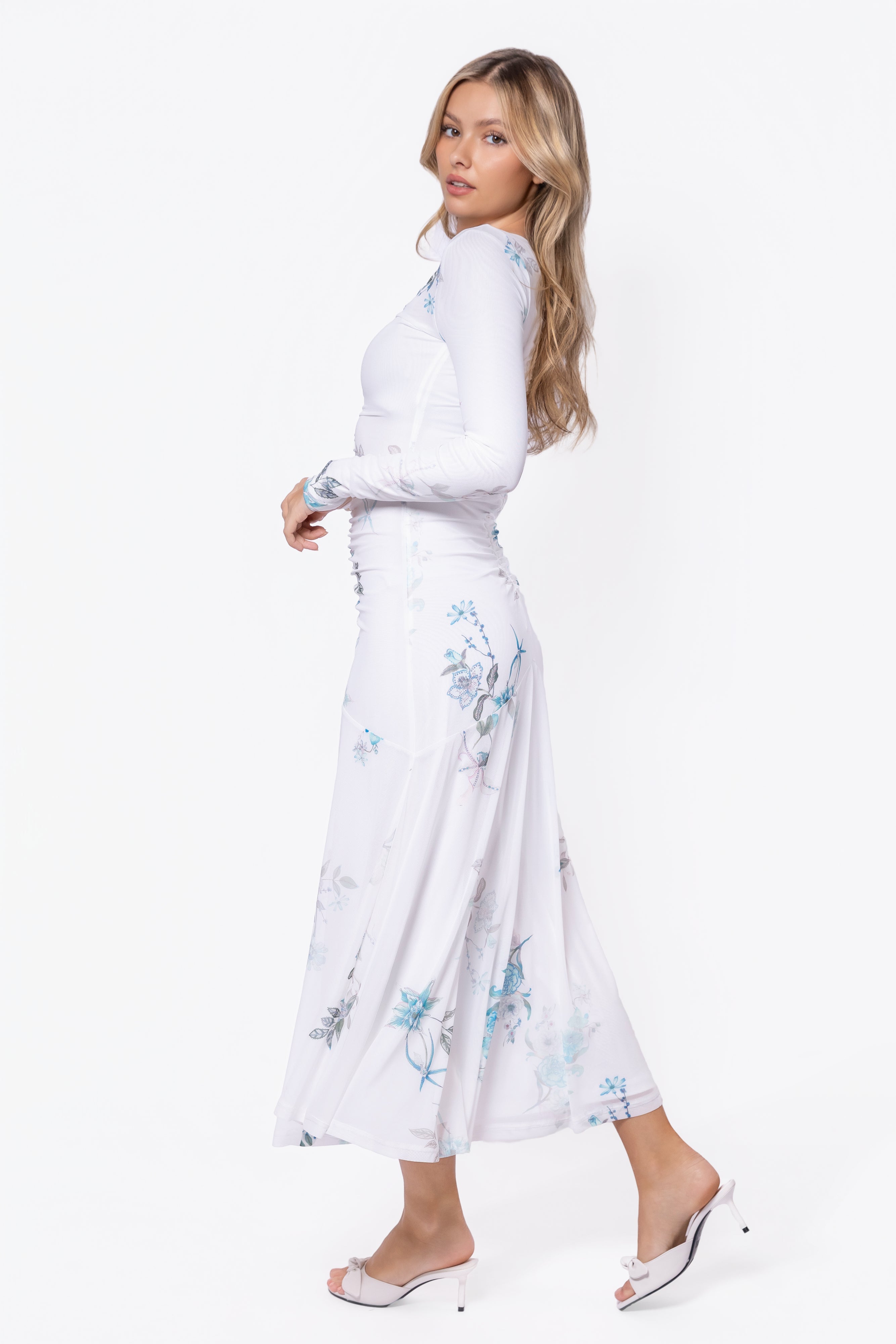 Mariella Dress (White/Green) - Glamourous Grace