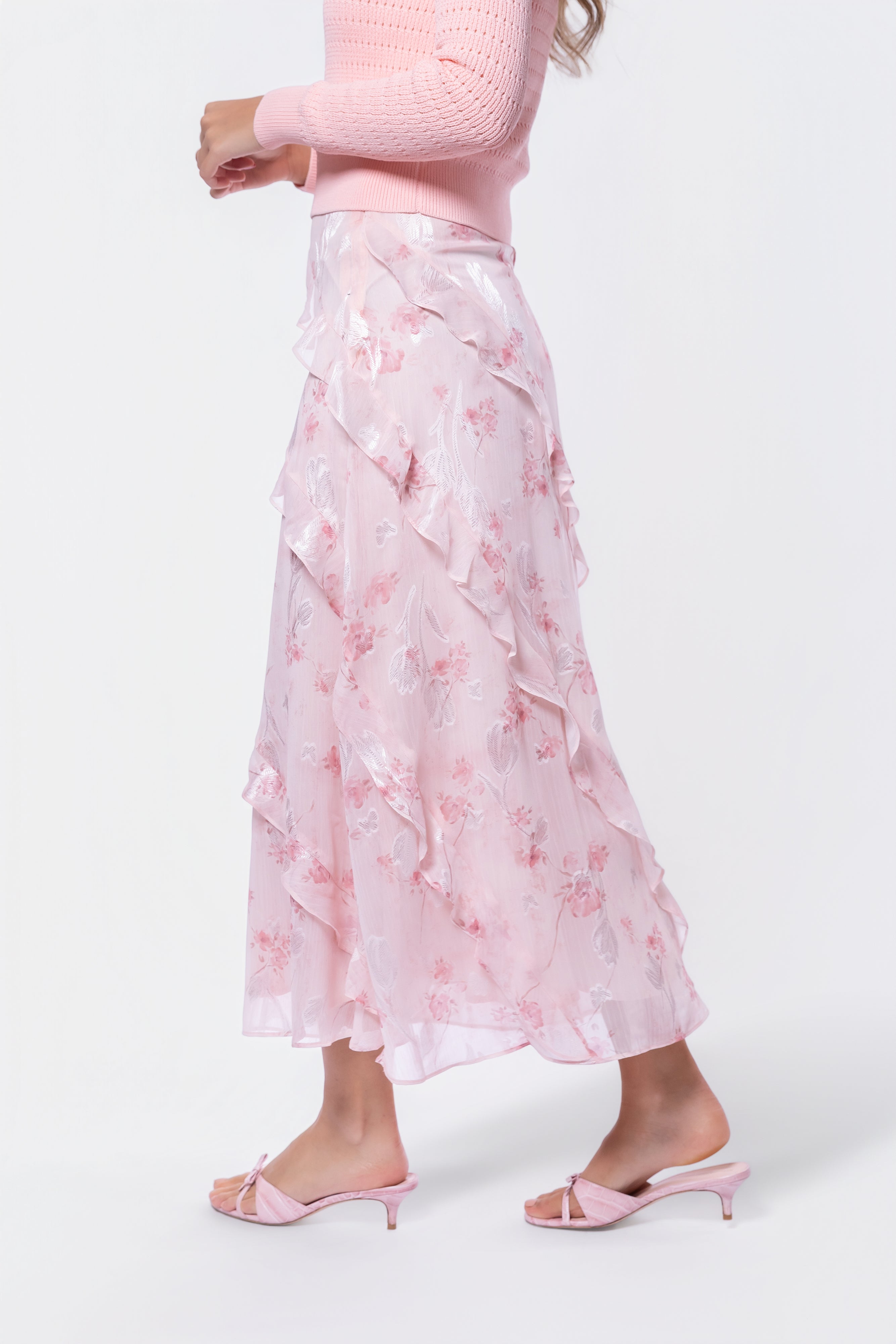 Laurel Skirt (Light Peach Pattern) - Glamourous Grace
