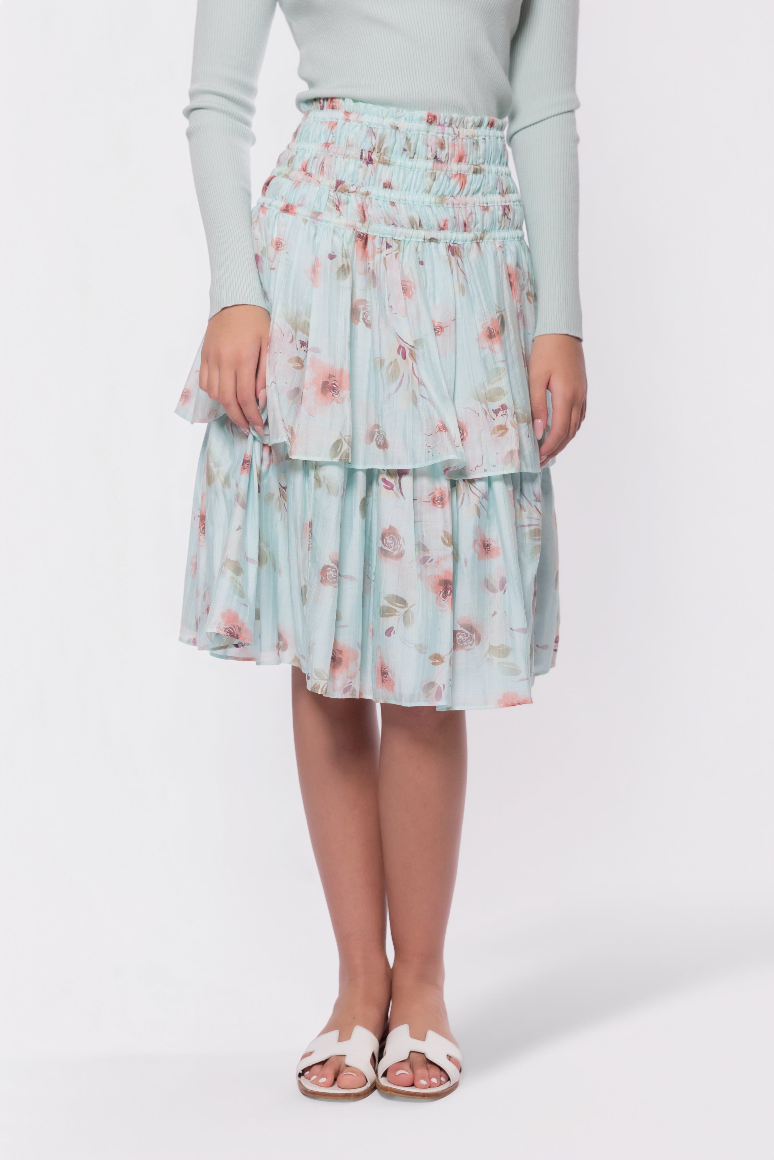 Zena Skirt 26" (Purple/Beige) - Glamourous Grace