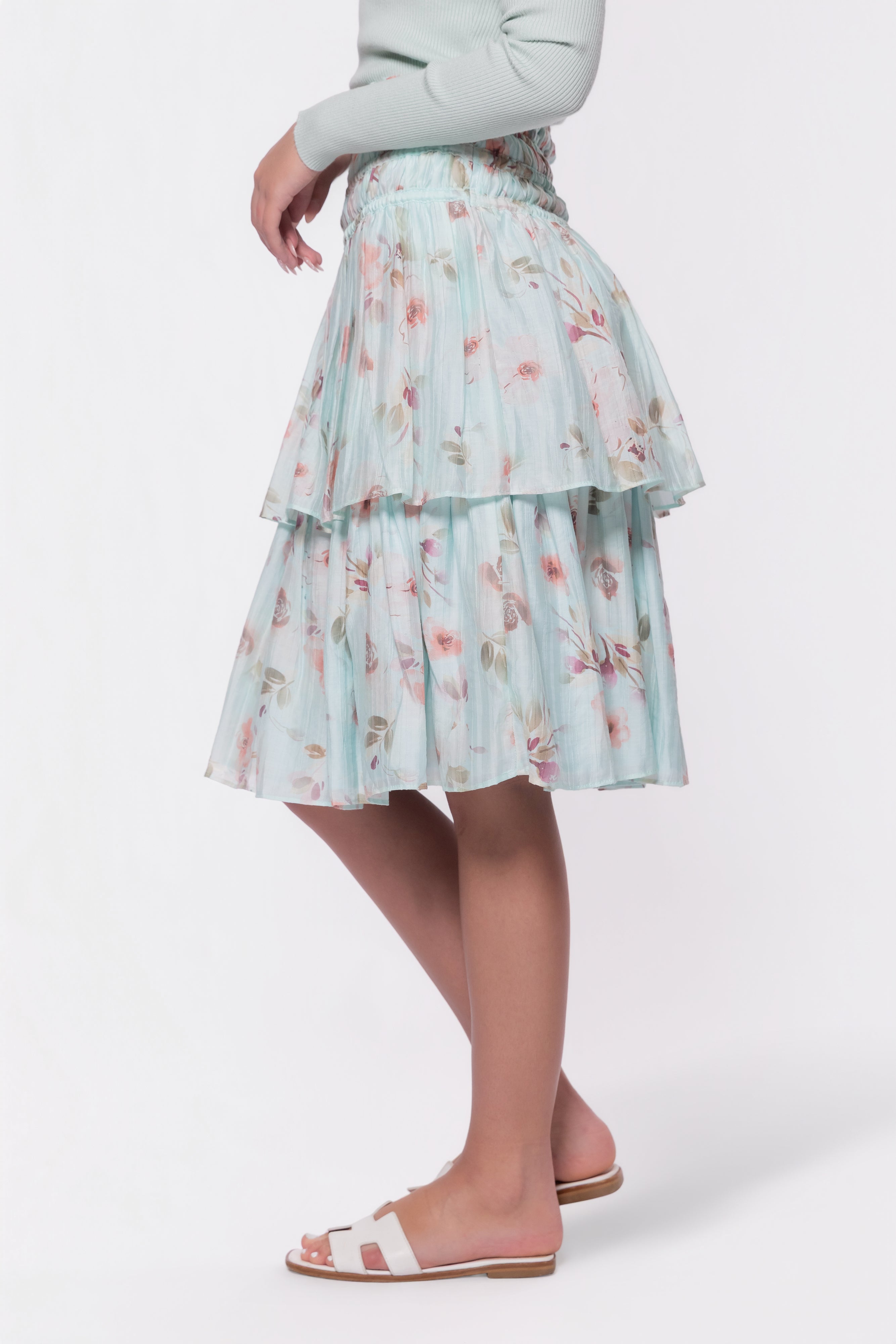 Zena Skirt 26" (Purple/Beige) - Glamourous Grace