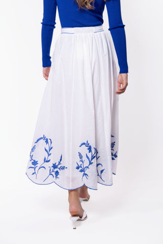 Raya Skirt (White/Blue)