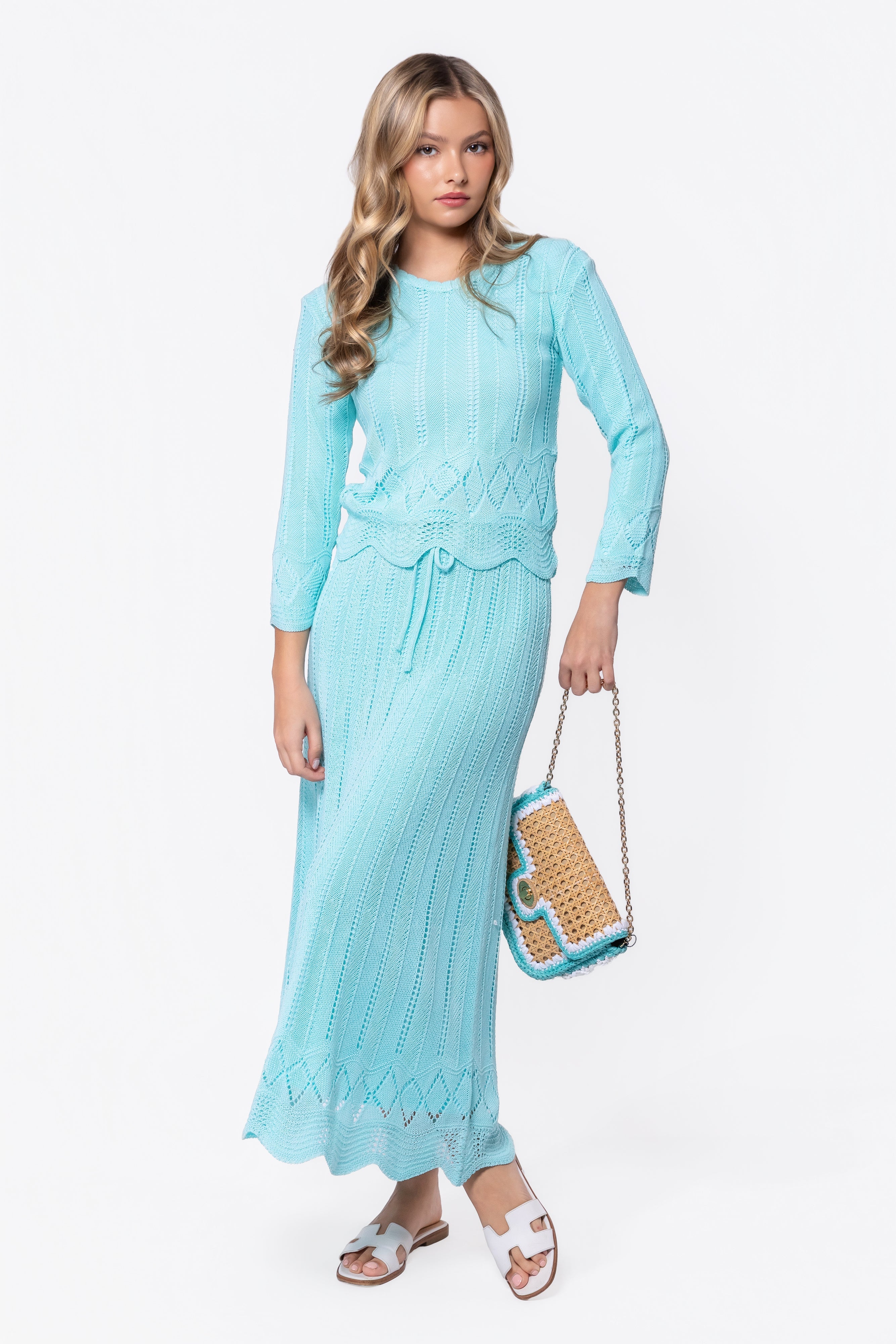 Kelly Skirt (Aqua Blue) - Glamourous Grace