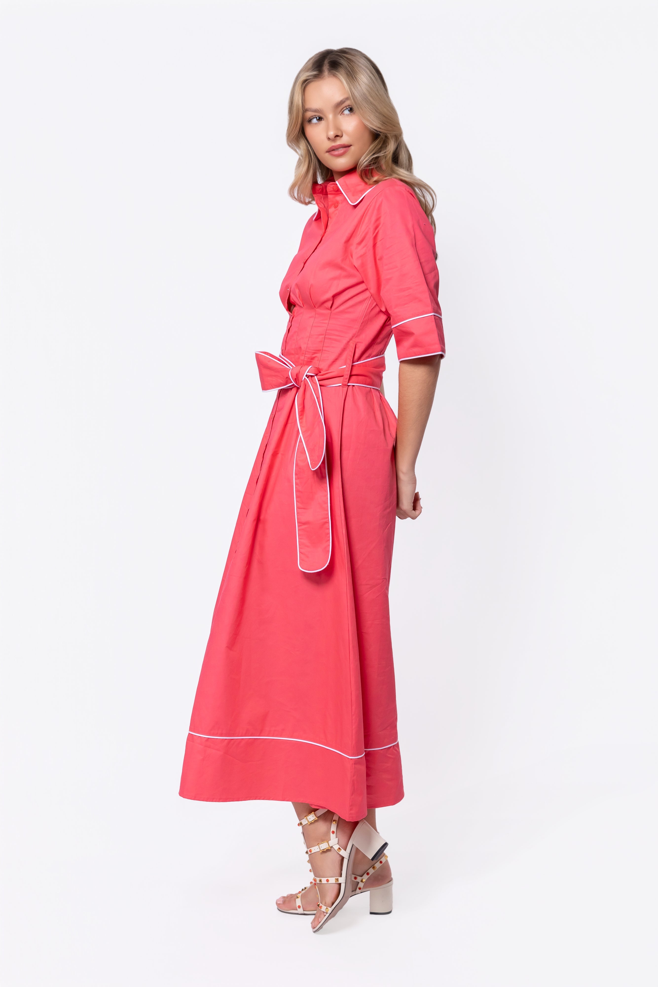 Logan Dress (Coral Pink) - Glamourous Grace