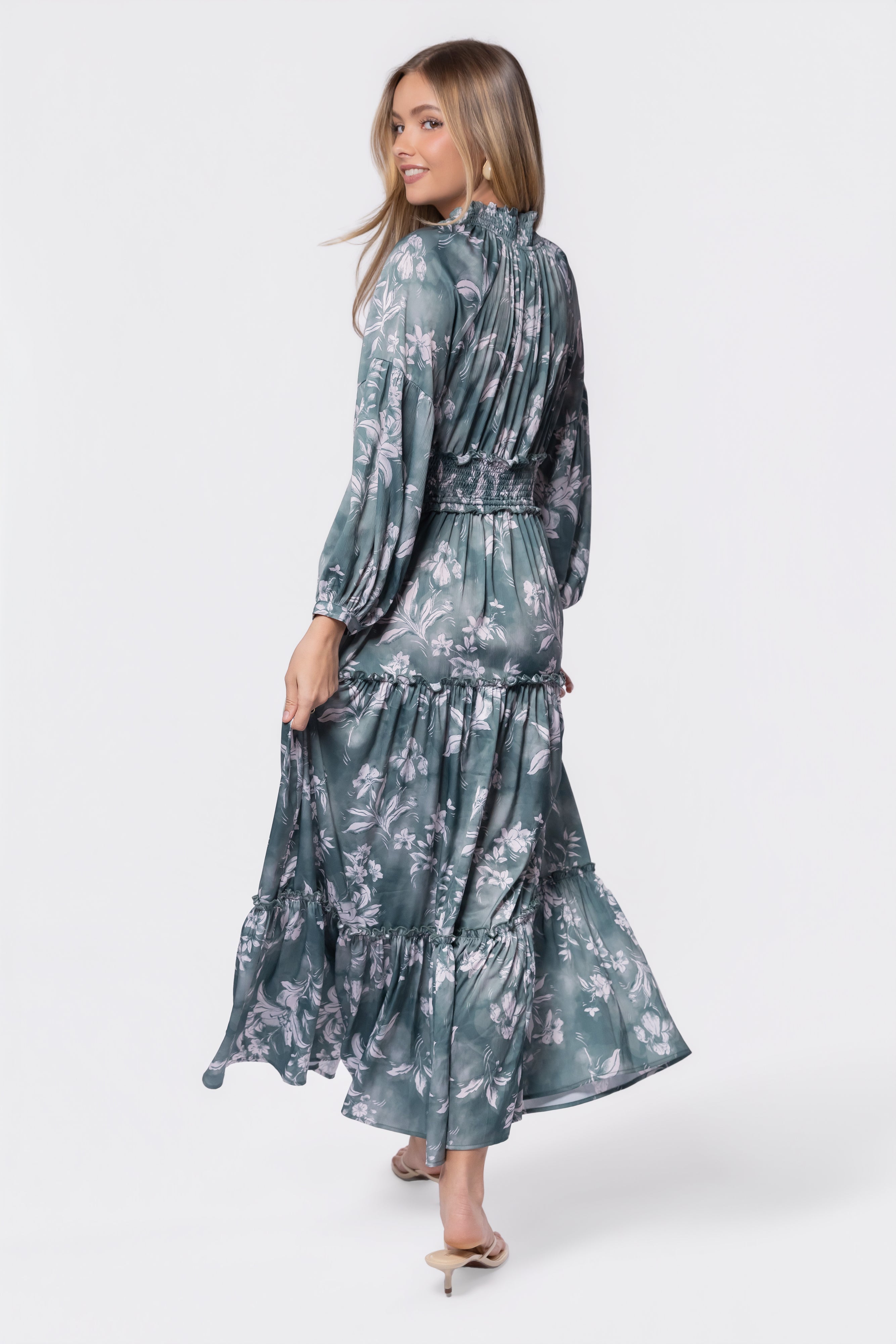 Leslie Dress (Green Pattern) - Glamourous Grace