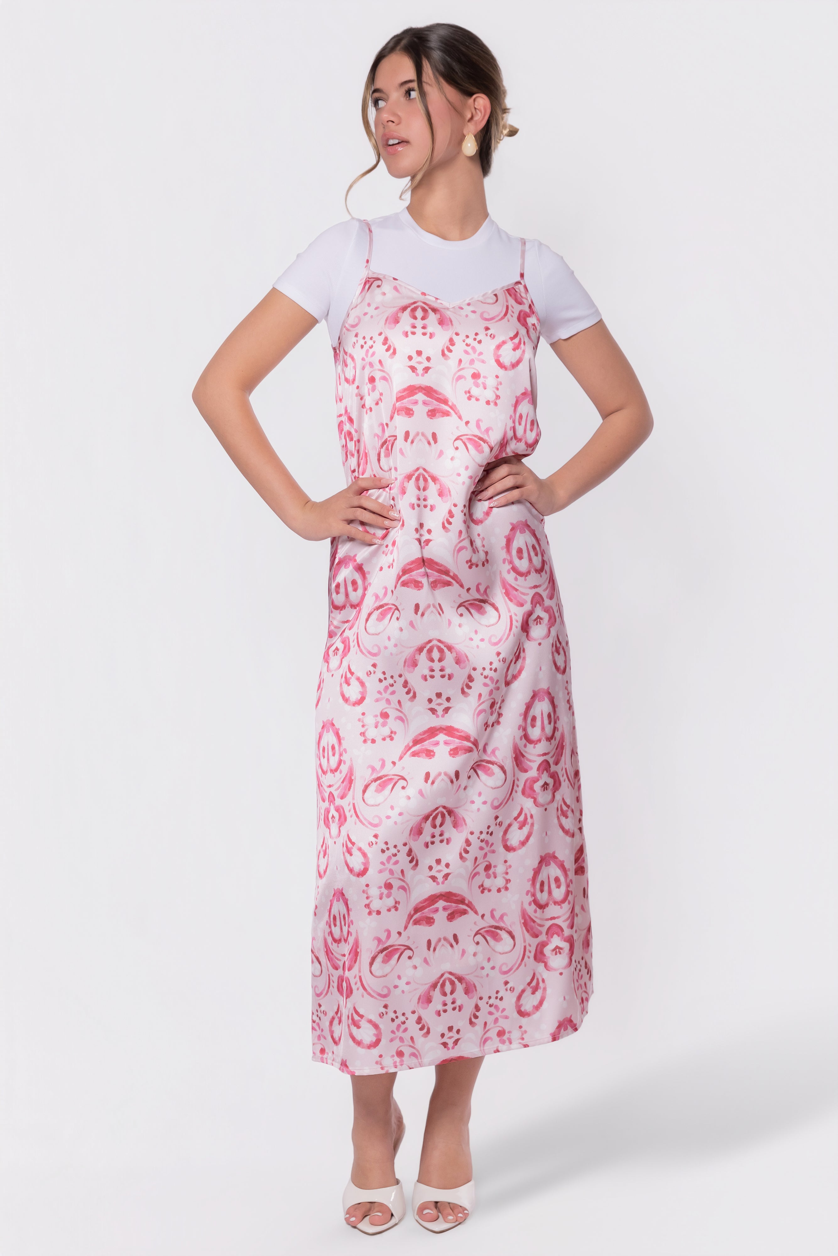 Paula Dress (Pink Pattern) - Glamourous Grace
