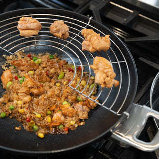 CXD Dual Ceramic Layer, Diamond Reinforced Nonstick Wok with Lid and Rack - 12.5" (32 cm), 5.3 QT (5 L) | Made in Switzerland