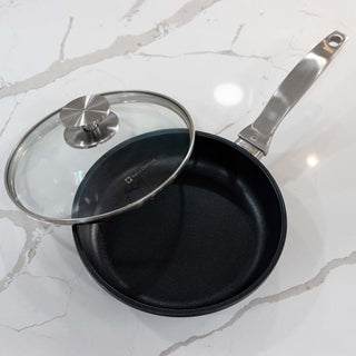 CXD Dual Ceramic Layer, Diamond Reinforced Nonstick Fry Pan with Glass Lid | Made in Switzerland
