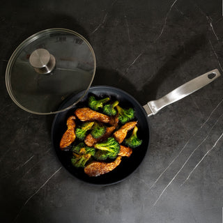 CXD Dual Ceramic Layer, Diamond Reinforced Nonstick Fry Pan with Glass Lid | Made in Switzerland