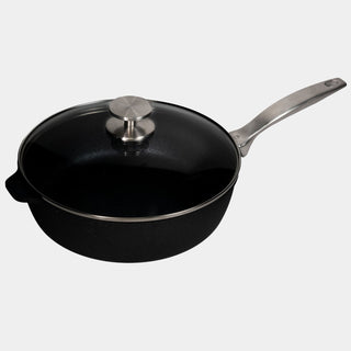 CXD Dual Ceramic Layer, Diamond Reinforced Nonstick Saute Pan with Glass Lid | Made in Switzerland