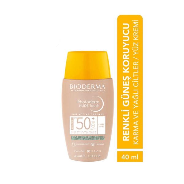 Bioderma Photoderm NUDE Touch SPF50+ Light 40 ml - Sunscreen with Makeup Effect for Oily & Combination Skin - Glamourous Grace