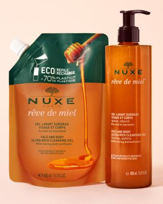 Nuxe Reve De Miel Ultra Rich Cleansing Gel: Honey-Infused Face & Body Wash for Dry, Sensitive Skin - Natural, Paraben & SLS Free - Glamourous Grace