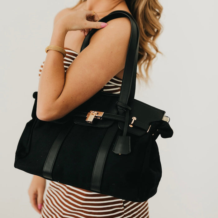 Cadence Canvas and Vegan Leather Tote - Glamourous Grace