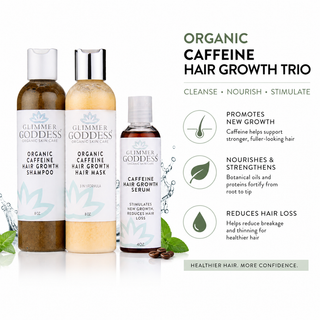 Organic Caffeine Hair Growth System – 3-Step Treatment Set - Glamourous Grace