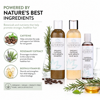 Organic Caffeine Hair Growth System – 3-Step Treatment Set - Glamourous Grace