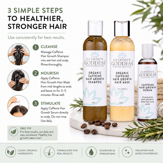 Organic Caffeine Hair Growth System – 3-Step Treatment Set - Glamourous Grace