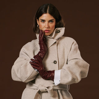 Camilla (xb) - Italian long leather winter gloves with luxurious cashmere lining - Glamourous Grace