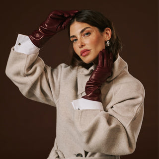 Camilla (xb) - Italian long leather winter gloves with luxurious cashmere lining - Glamourous Grace